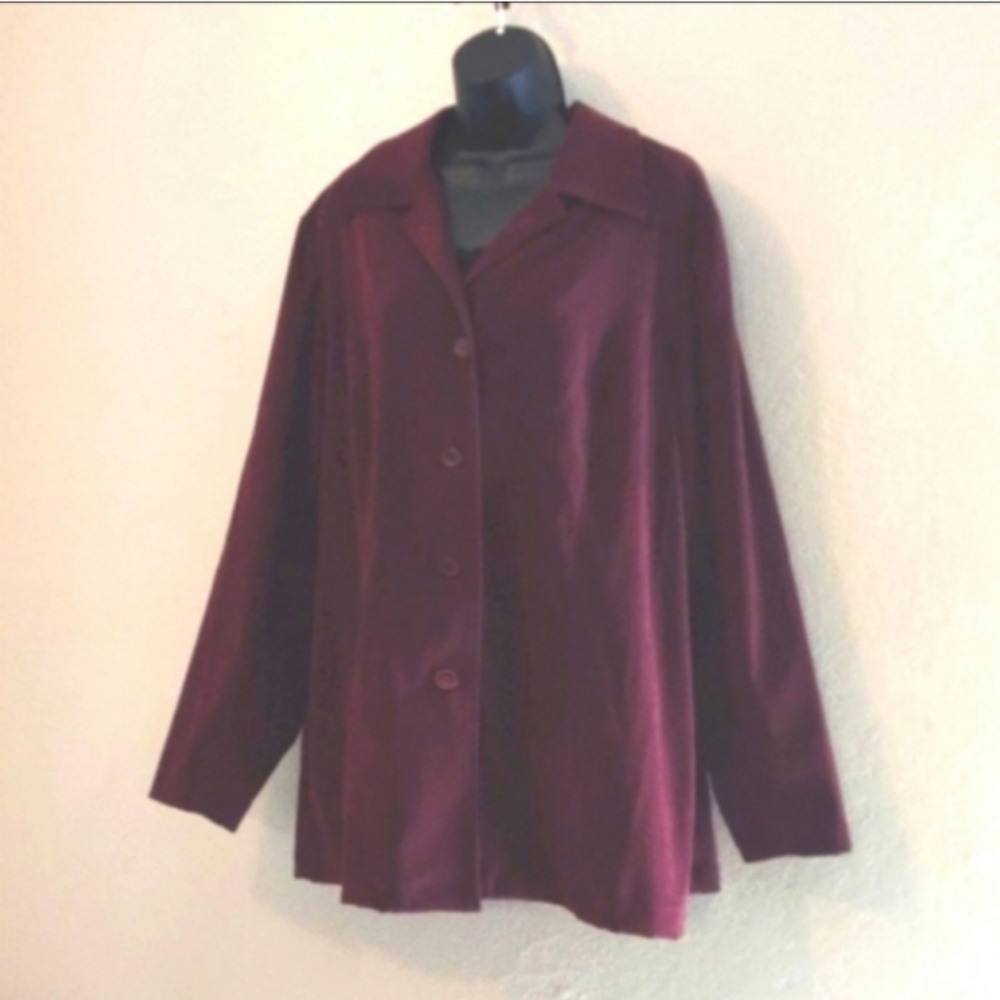 Worthington woman microsuede burgundy jacket size 1X